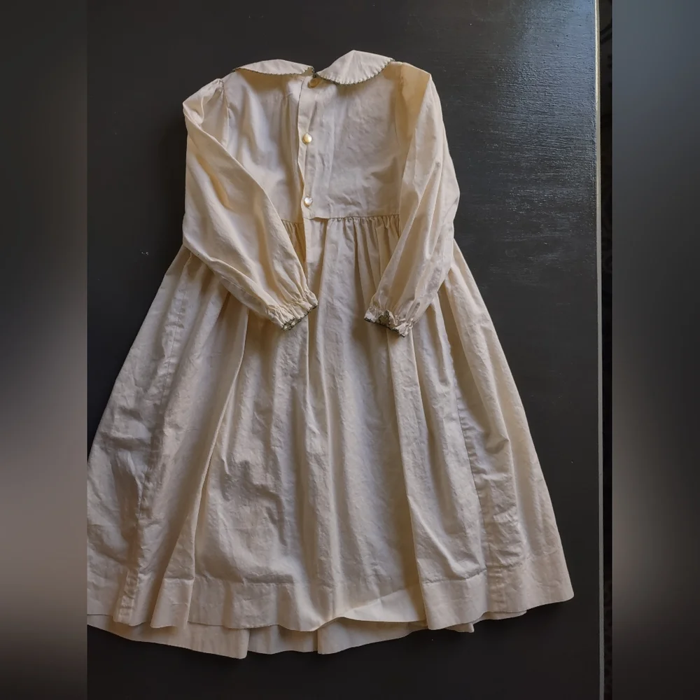 Girls Creamy Yellow Classic Dress - Picture 3 of 6